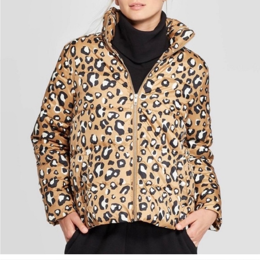 Who What Wear Leopard Puffer